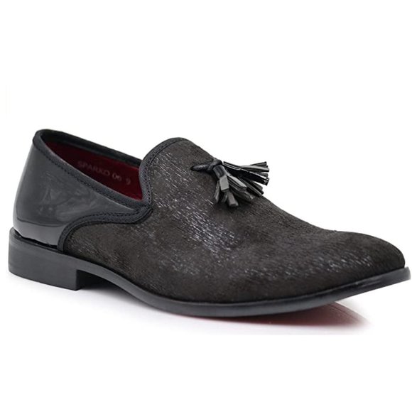 Alberto F NY Other - Men's Vintage Velvet Dress Shoes Classic Tuxedo Slip On Loafers Black